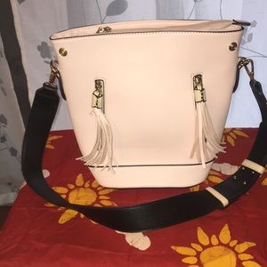 VEGAN Pink Gussaci Italian Faux Leather Bucket Bag